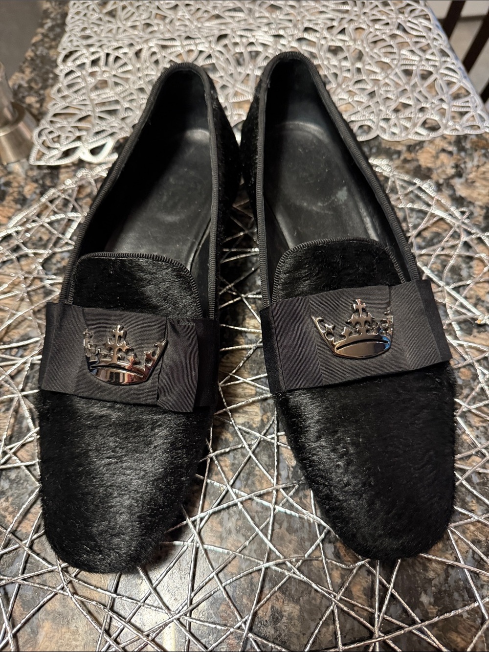 Church's (brand owned by Prada) Black Real Pony Fur Loafers w/ Crown Size 38 (8)